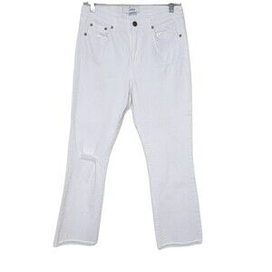Pistola High Rise Bootcut Raw Hem Jeans White Denim Women's Size 27 distressed